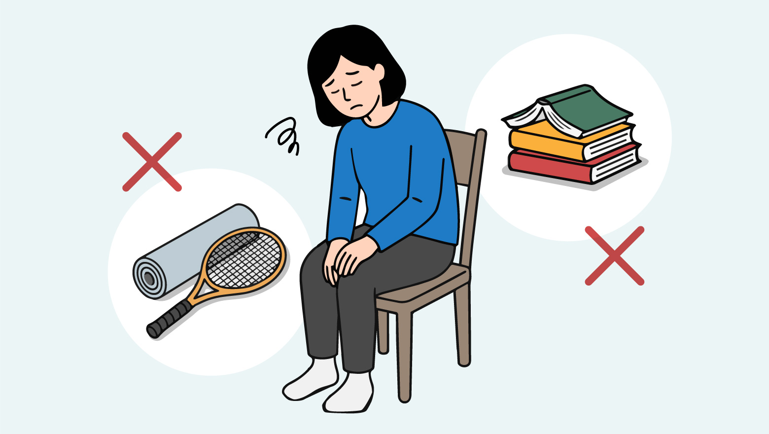 趣味のスポーツや読書に興味が持てずに疲れている人